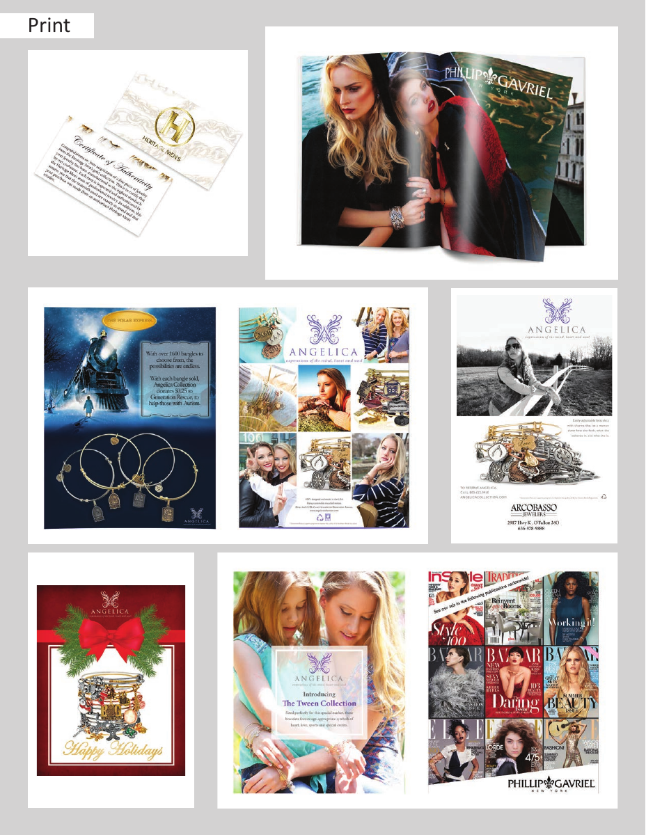 Selected jewelry catalogs and print campaigns for Royal Chain Group brands