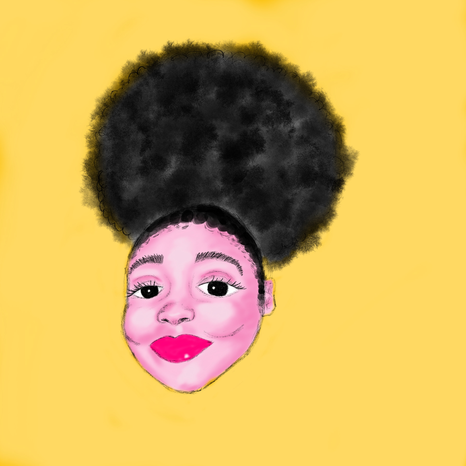 Illustrated portrait titled The Girl